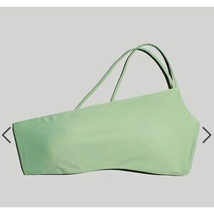 Madewell Double Strap One Shoulder Bikini Swim Top Green Size XS NJ867